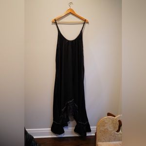 Free People long black velvet dress